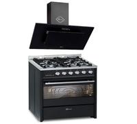 Cuisinière à gaz - GURARI - GCH E 610 BL - Four électrique 60 L - 4 brûleurs - Commande électronique