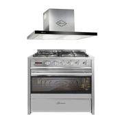 Cuisinière à gaz - GURARI - GCH E 610 X - Four électrique 60 L - GCH 462 IS 6 Prime Hotte aspirante 60 cm - Classe A