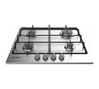 Cuisinière à gaz Indesit THP 642 IX-I - Noir, Acier inoxydable - 4 brûleurs - Allumage électronique