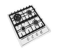 Cuisinière à gaz intégrée, avec 4 feux, pour gaz naturel, 58 x 50 cm, en acier inoxydable, allumage automatique, arrêt de sécurité et efficacité énergétique, plaque de cuisson de qualité