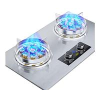 Cuisinière À Gaz Intégrée En Acier Inoxydable De 75 Cm, Cuisinière À Gaz À 2 Brûleurs, Minuterie De 99 Minutes 17742BTU, Dispositif De Protection Contre Les Flammes Accidentelles, Cuisinière À Gaz Por