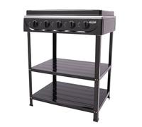 Cuisinière à gaz naturel 2,5 kW - Table de cuisson portable à gaz 5 feux - Avec planches de placement - Pieds antidérapants - Couvercle - Pour camping, pêche, camping-car, voyage et préparation
