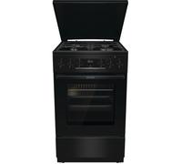Cuisinière à gaz noire pose libre - GORENJE - Four électrique - 4 brûleurs à gaz - Gril infrarouge électrique