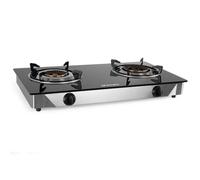 Orbegozo FO 2720 Cuisinière à gaz, 2 brûleurs triple couronne, butane ou propane, allumage piézoélectrique, surface en verre trempé, corps en acier inoxydable, multicolore