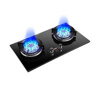 Cuisinière À Gaz, Plan De Travail En Verre Trempé 2 Brûleurs, Dessus De Table Et Cuisinière À Gaz Intégrée À Deux Installations, Idéale For La Cuisine Et Le Camping, 5KW (Size : LPG)