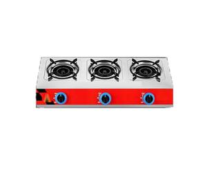 Cuisinière À Gaz, Plaque De Cuisson À Gaz À 3 Brûleurs Avec Protection Contre Les Flammes, Portante 300 Kg, Cuisinière À Gaz De Bureau 2,8 KW NG/GPL, For Camping En Plein Air Et Maison(LPG)