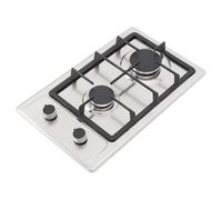 Cuisinière à gaz portable avec 2 brûleurs en acier inoxydable, cuisinière à deux brûleurs de 3 KW + 1,75 KW, 51 × 31 × 10 cm, LPG/NG encastré pour camping-car et cuisine en plein air, avec support