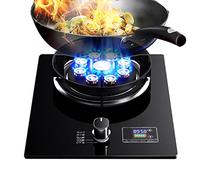 Cuisinière À Gaz Portable - Brûleur Unique, 5,2 KW, 9 Cavités, Feu Élevé Temporisé, Support De Pot En Fonte En Verre Trempé Noir, Poêle Autoportante For Camping En Plein Air Avec Protection Contre Les