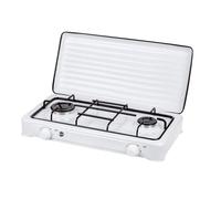 Cuisinière à gaz portable pour le camping, réchaud portable, 2 brûleurs réglable, , Blanc, MPM, SML-KN-02/1K