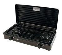 Cuisinière à gaz portable pour le camping, réchaud portable, 2 brûleurs réglable, MPM, KN-02/1KB, , Noir Noir G