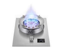Cuisinière À Gaz Portative En Acier Inoxydable, Brûleur, Comptoir Haute Efficacité 9 Cavités De 5,2 KW, Avec Panneau Verre Trempé Et Minuteries, For La Cuisson D'urgence(LPG)