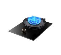 Cuisinière À Gaz Portative, Flamme Tourbillonnante Double Couche De 5,0 KW, Support Casseroles En Fonte Verre Trempé, Avec Protection Contre Les Flammes, Compatible Sources GPL/NG(Black,NG)