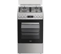 Cuisinière à gaz pose libre acier inoxydable - WHIRLPOOL - Four électrique - 60 L - 9 modes de cuisson - Gril électrique
