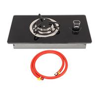 Cuisinière à Gaz pour Camping-car, KIMISS 365 X 200 Mm Encastrable RV Cuisinière 1 Brûleur Table de Cuisson 1,8 KW Puissance Réglable en Continu Feu en Verre Trempé pour Caravane de Yacht