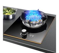 Cuisinière À Gaz Simple, 5,2 KW, 9 Cavités, Minuterie De Sécurité Avec Flamme Vive, Support Casseroles En Fonte Et Verre Trempé, Idéale Pour La Cuisine Domestique(NG)