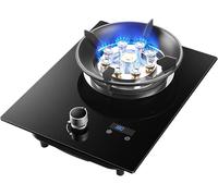 Cuisinière à gazCuisinière à gaz intégréeComptoir de cuisson Gaz naturel/propanePlaque chauffante en verre trempé noir for garder au chaudCuissonBouillirFritureMijoterRagoût
