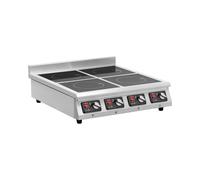 Cuisinière à induction - 4 x 20 cm - 10 niveaux - Minuterie - 77 x 70 x 25.5 cm - Royal Catering