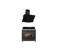 Cuisinière à induction - - E 913 RU BL - 90 cm - 5 zones à induction - Four XXL 121 L