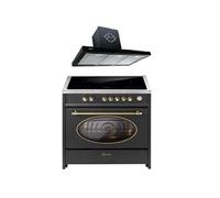 Cuisinière à induction - - E 913 RU BL - 90 cm - 5 zones - Hotte GCH 462 BL 9