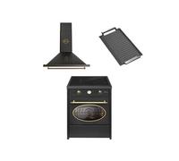 Cuisinière à induction - - GCH E 612 BL r - 60 cm - Four électrique + hotte aspirante GCH 975 Bl 6 + Plaque de gril