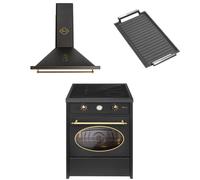 Cuisinière à induction - GURARI - GCH E 612 BL r - 60 cm - Four électrique + hotte aspirante GCH 975 Bl 6 + Plaque de gril