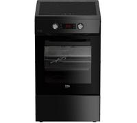 Cuisinière à induction noire - Beko - Four électrique - 4 zones à induction - Grill électrique - Nettoyage à la vapeur