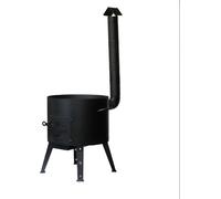 Cuisinière avec porte, cendrier et cheminée pour chaudière de 10 litres
