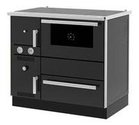 Cuisinière bois chauffage (7,44 kw) + bouilleur (20,1 kw) sannover 27 kw noir Noir G