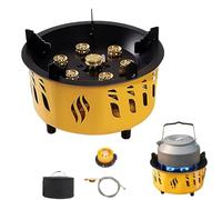 Cuisinière de camping à feu élevé - Brûleur à gaz portable à sept cœurs avec protection contre le vent, système intégré pour la cuisine en plein air | Pêche en montagne