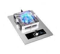 Cuisinière De Comptoir En Acier Inoxydable, Cuisinière À Gaz À Brûleur, Grand Brûleur À 9 Cavités De 9,8 KW, Avec Protection Contre Les Pannes De Flamme Et Minuterie(LPG)