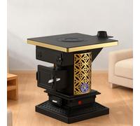 Cuisinière de gazage intérieure en Fonte de réservoir de Fonte d'alimentation Triple - Poêle à Combustion en Bois sans fumée Ultra-épais, cuisinière chauffante de gazification de Nouveau Type pour Le