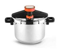Cuisinière de pression en acier inoxydable, pression réglable Limitation de la vanne, Commutateur d'une seule main, en acier inoxydable poli, Boiled/cuit à la vapeur/frites/compotés(Oranje,7L)