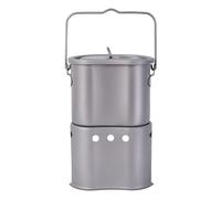 Cuisinière d'extérieur - Kit de cuisine léger avec casserole et poignée de transport - Cuisinière pour la cuisine et le barbecue, pour la randonnée, les pique-niques, les barbecues, les randonnées, le