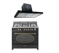 Cuisinière électrique à gaz - GURARI - GCH E 914 BL - 8 fonctions - 5 brûleurs - Four XXL 121L + Hotte GCH F 461 BL 9