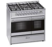 Cuisinière électrique à gaz - GURARI - GCH E 916 - Acier inoxydable - Four électrique multifunction - 5 brûleurs
