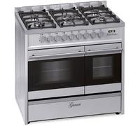 Cuisinière électrique à gaz - GURARI - GCH E 916 X - 90 cm - 2 fours - 8 fonctions
