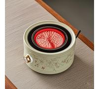 CuisinièRe éLectrique en CéRamique, 7 Vitesses, Bouton De Type Bouton, Panneau Microcristallin, Convient pour La PréParation du Thé Au Coin du Feu Et Le Camping,Round