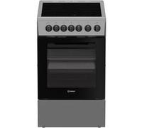 Indesit Cuisinière vitrocéramique I5V3PCS – 4 foyers, 7,7 kWh, L 50 cm – Silver