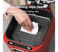 Cuisinière électrique multifonction 1800 W avec capacité de 2,5 L, 3 modes de cuisson pour frire, bouillir et cuire à la vapeur, contrôle de température à deux zones green