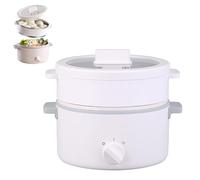 Cuisinière électrique Multifonction, Marmite Chaude De 1,6 l Avec Pot Intérieur émaillé En Céramique Et Panier Vapeur En Acier Inoxydable 304, Fonction Vapeur Et ébullition Pour Ramen, Soupe, Sauté