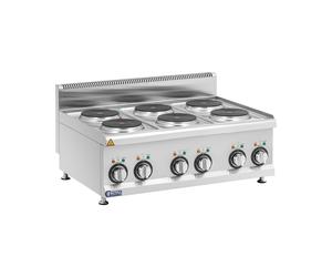 Cuisinière électrique professionnelle - 12 kW - 6 plaques - 90 x 65 cm - Pro 650 Series - Royal Catering