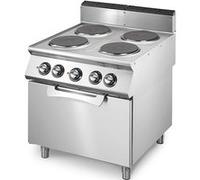 Cuisinière Électrique sur Four Électrique Statique GN 2/1, 4 Plaques en Fonte Virtus 1 G