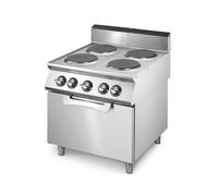 Cuisinière Électrique sur Four Électrique Statique GN 2/1, 4 Plaques en Fonte - Virtus