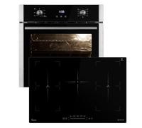 Cuisinière: Four encastré 60cm EB8010ED + 77cm Plaque à induction IH87705FZ | Grill | Air circulant | Air chaud | Éléments télescopiques d'extraction | Minuterie automatique | SET8010IH77FZ