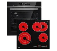 Cuisinière: Four encastré 60cm EB8017ED + 59cm Plaque vitrocéramique CH5901RL | Catalyse | Fonction pizza | Grill | Air circulant | Air chaud | Minuterie automatique | SET8017CH59RL