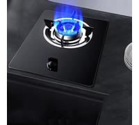 Cuisiniere Gaz 4.1KW - Poele A Gaz En Verre Trempé, Cuisinières à gaz de table et encastrées, cuisinière à gaz à taille flamme réglable avec deux types protection sécurité(NG)