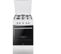 Fagor Cuisinière tout gaz FACG202B – 4 foyers, four à convection, catalyse – Blanc G