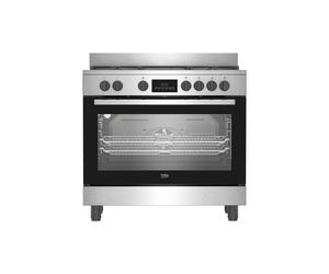 Cuisinière gaz 90 cm Beko BGM11225EX 108 L 3D Pulse avec tournebroche Inox