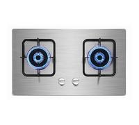 Cuisiniere Gaz Double 4.2KW - Cuisinières À Gaz Table Et Encastrées, Cuisinière À Gaz À Allumage Électronique À Impulsion, Protection Contre Les Pannes Flamme Par Thermocouple Cuisinière À Gaz(LPG)