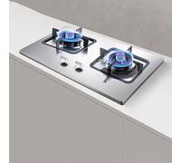Cuisiniere Gaz Double 4.2KW - Cuisinières À Gaz Table Et Encastrées, Cuisinière À Gaz À Panneau En Acier Inoxydable, Deux Types De Cuisinière À Gaz De Protection De Sécurité(LPG)